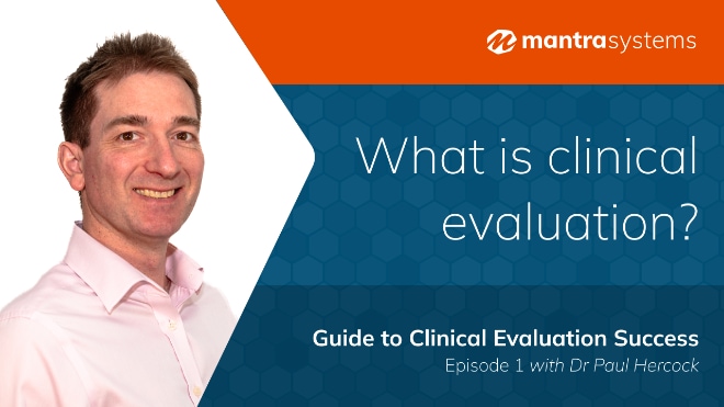 A poster frame for our Clinival Evaluation video series featuring Dr. P. Hercock.