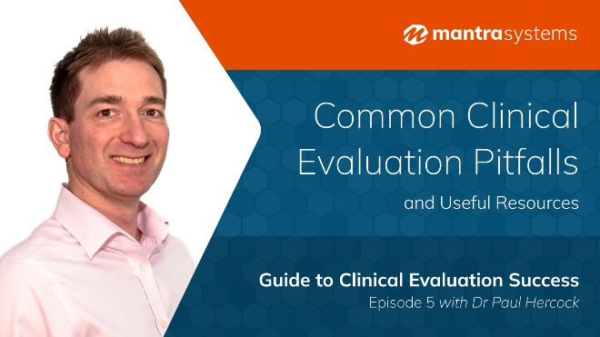 A poster frame for our Clinical Evaluation video series featuring Paul Hercock.