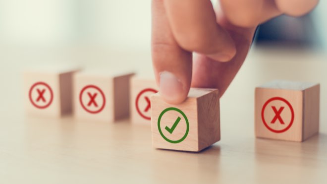 Turning blocks from crosses to ticks