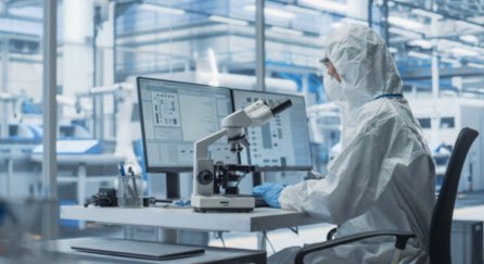 A person in a laboratory